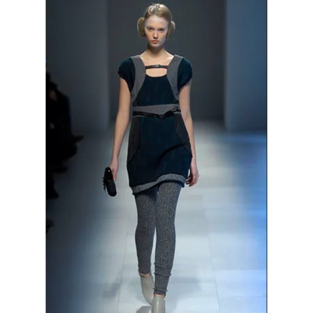 Undercover Jun Takahashi FW07 Runway Wool Silk Sweater Dress 2 Small Black Japan